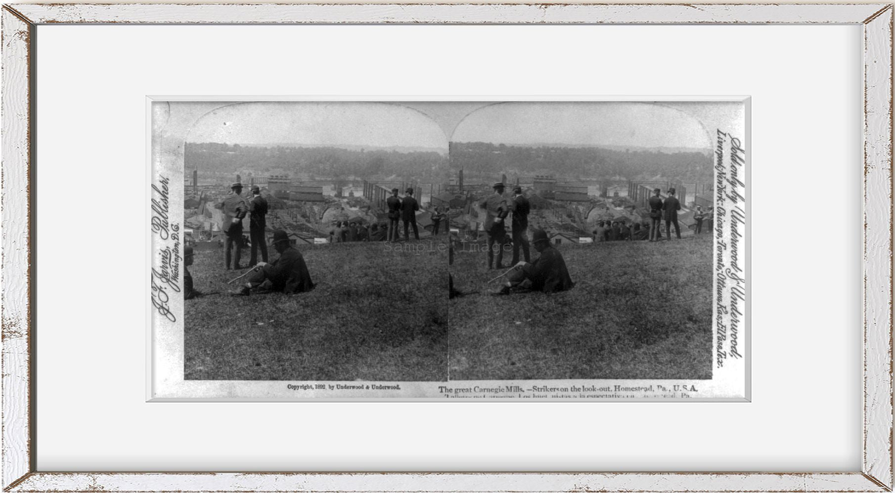 Photo: Photo of Stereograph, Great Carnegie Mills, Strikers on Lookout, Homestead, P