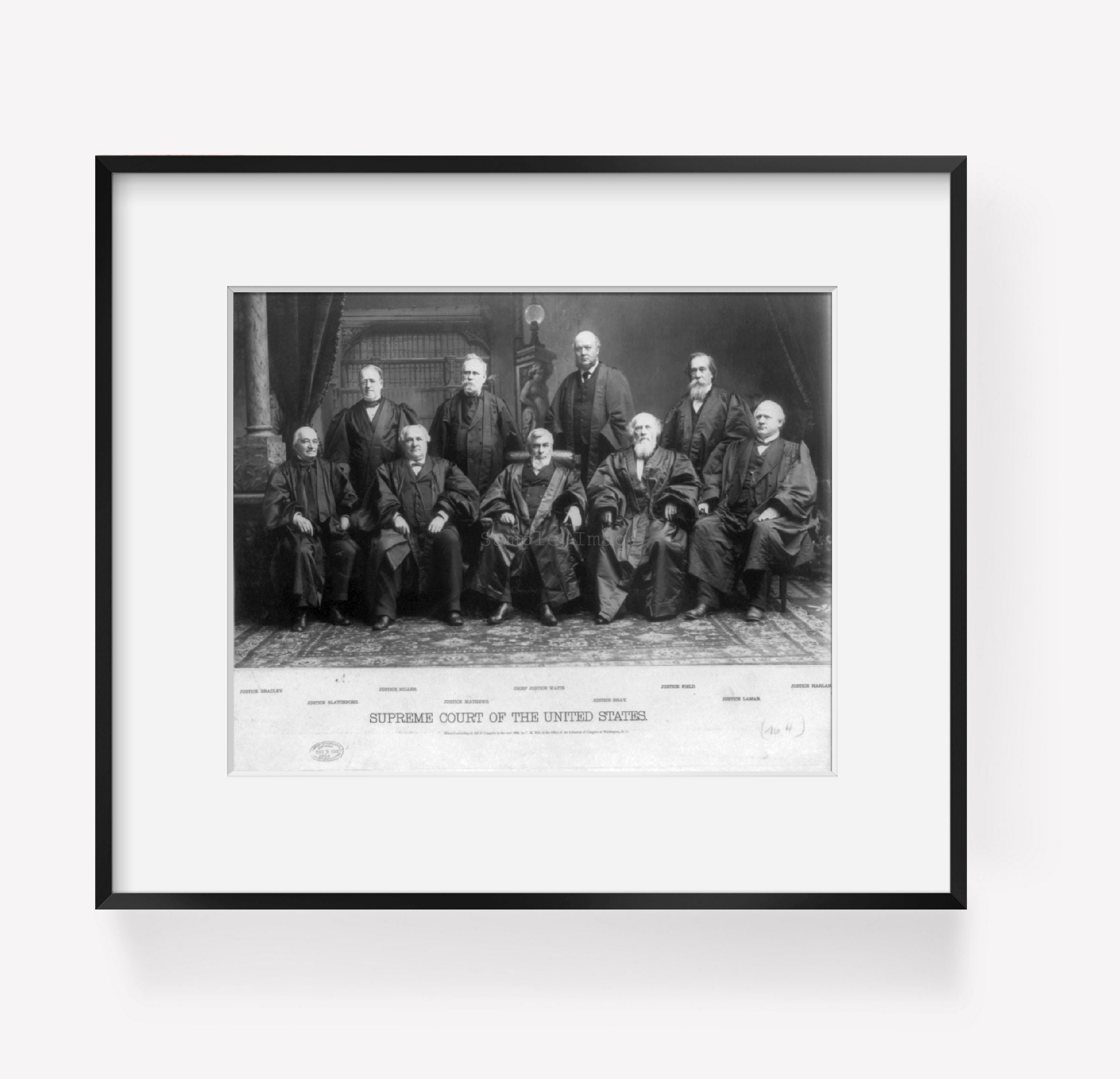 c1888 photograph of Supreme Court of the United States Summary: Chief Justice Wa