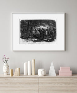 Vintage 1864 photograph: Army of the Potomac - Our wounded escaping from the fir