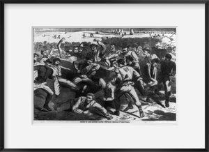 Vintage 1865 photograph: Holiday in camp - Soldiers playing football