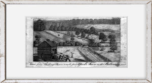 Vintage 1788 print: View from Bushongo Tavern five miles from Yorktown in Baltim