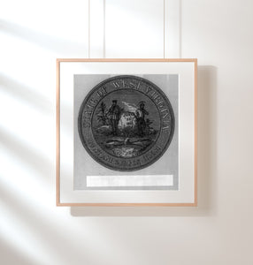 Vintage 1876 photograph: Great seal of West Virginia Summary: Obverse.
