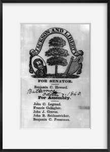 Vintage 1840? photograph: Electoral ticket, "Jackson and liberty"; Maryland, 184