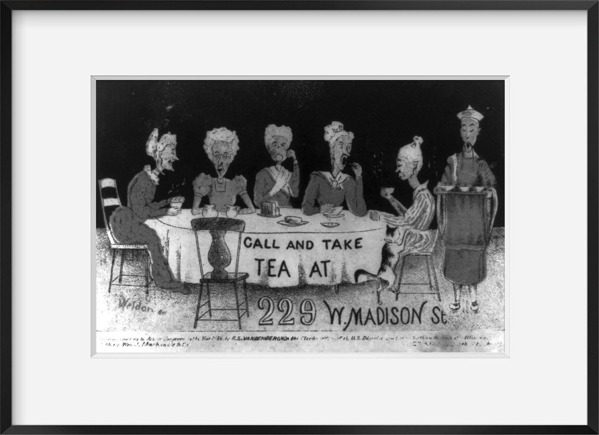 1870 Photo Call and take tea at 229 W. Madison St.