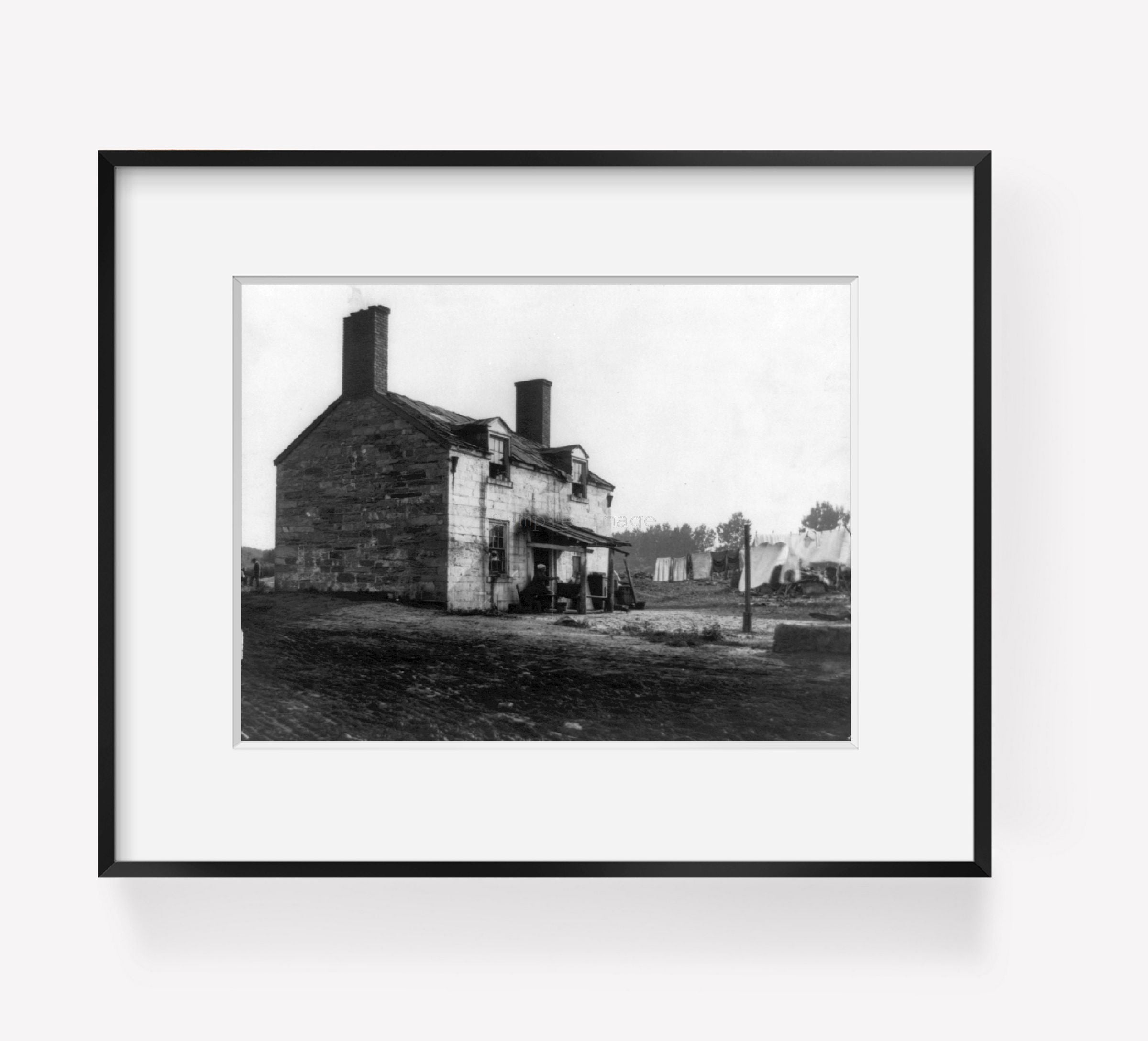 ca. 1870? photograph of Old Locks house still standing Summary: Photograph shows