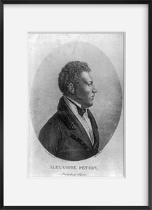 Photograph of Alexandre Sabes Petion, 1770-1818 Summary: Head and shoulders, rig