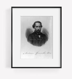 Vintage 1877 photograph: Antonio Goncalves Dias, 1823-1864 Summary: Head and sh