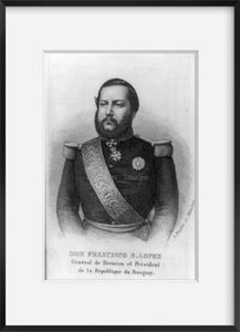 Vintage 1865 photograph: Francisco Lolano Lopez, 1827-1870 Summary: Half lgth,