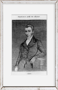 Vintage 1884 photograph: Francisco Jose de Caldas, 1771-1816 Summary: Half, fac