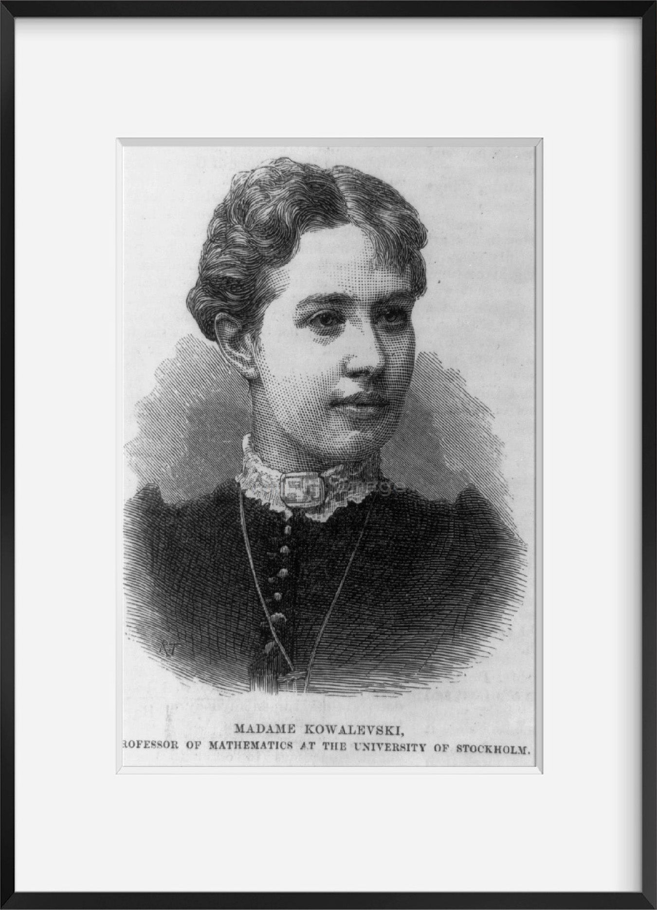 Vintage 1884 photograph: Sonia Kovalevskaia, 1851-1891 Summary: Bust, facing ri