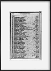 Vintage 1848-49 photograph: Page 120 of the Milwaukee City Directory, 1848-1849