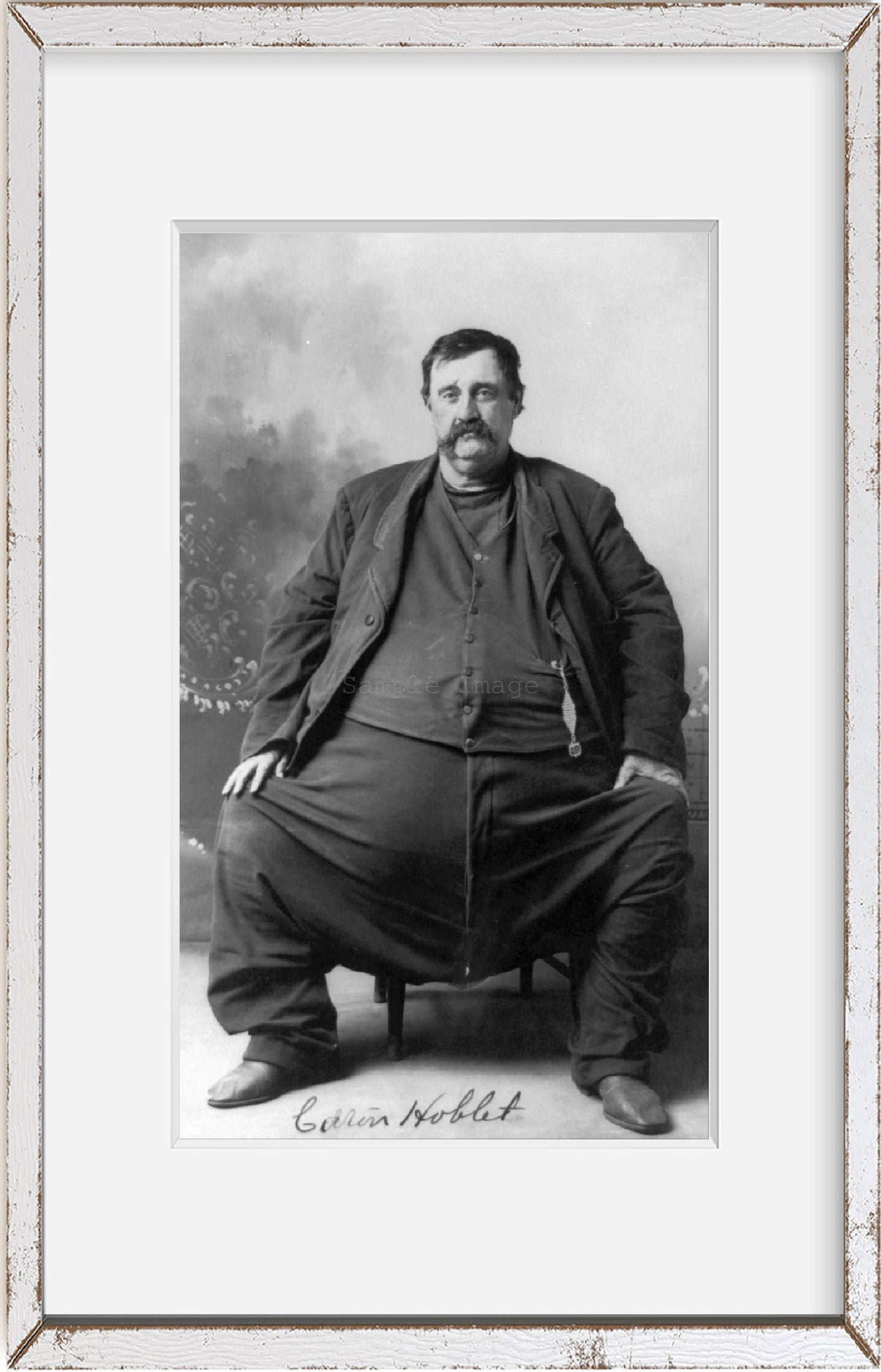 c1909 Oct. 4 photograph of C- Hoblet Summary: Enormously fat man