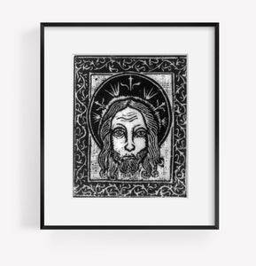 Vintage photograph: The Sudarium - Head of Christ?
