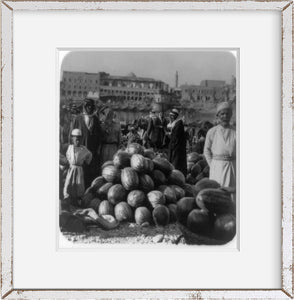 Photo: Mosul, Iraq; The fruit market - A pile of watermelons, Nineveh Province, 193