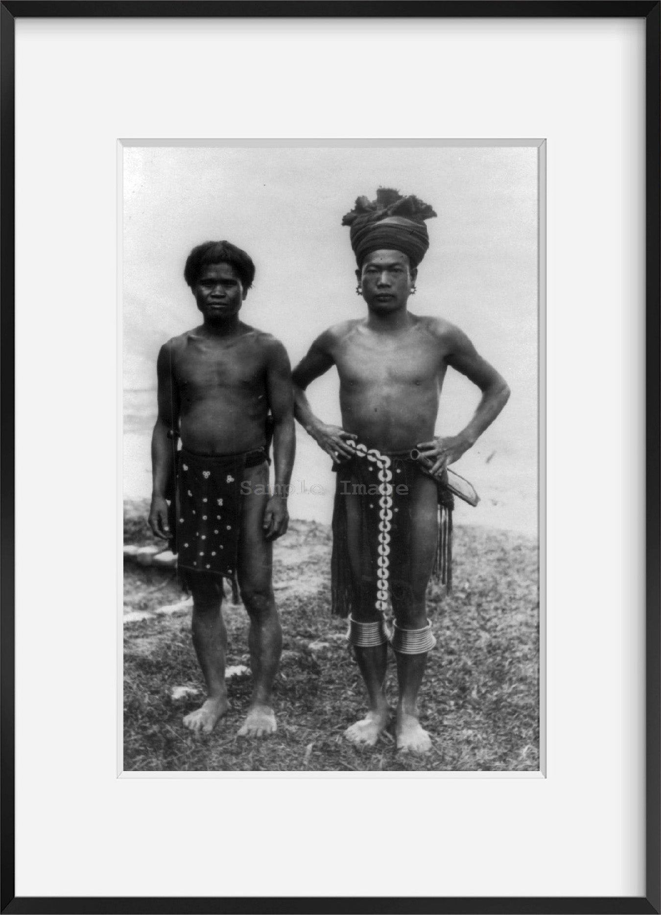 between 1920 and 1925? photograph of Two native men posed, full-length, Hapao?,