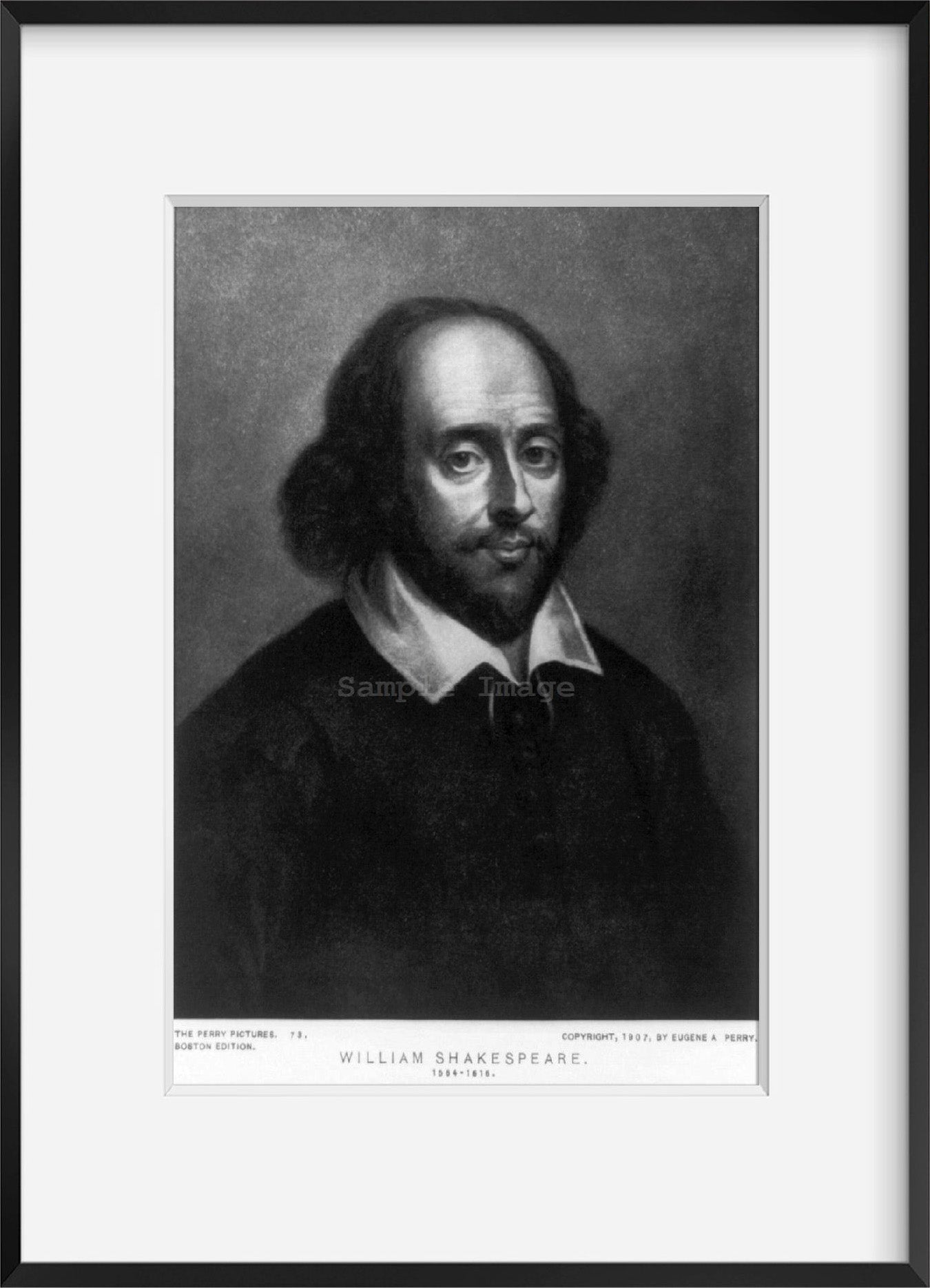 Vintage c1907. photograph: William Shakespeare, 1564-1616 Summary: Half length