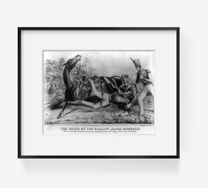 Photo: The death of the gallant Major Ringgold, c1846, horse, soldiers, Military