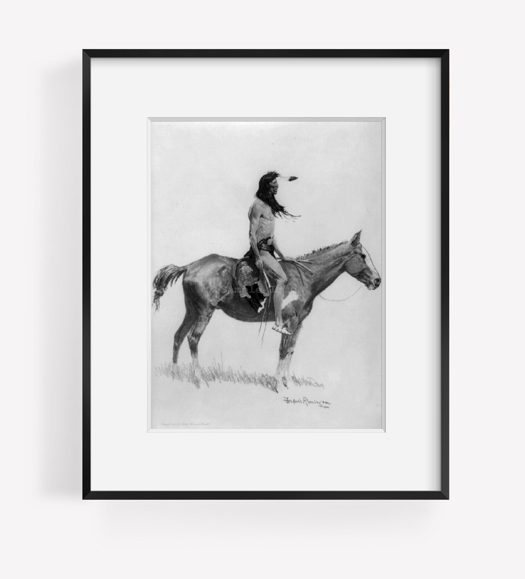 Photo: A Sioux chief on horseback, 1901, Frederic Remington, photograph