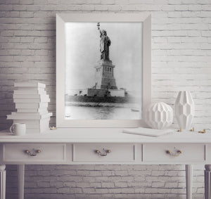1890 photograph of Statue of Liberty enlightening the world, New York Harbor Sub