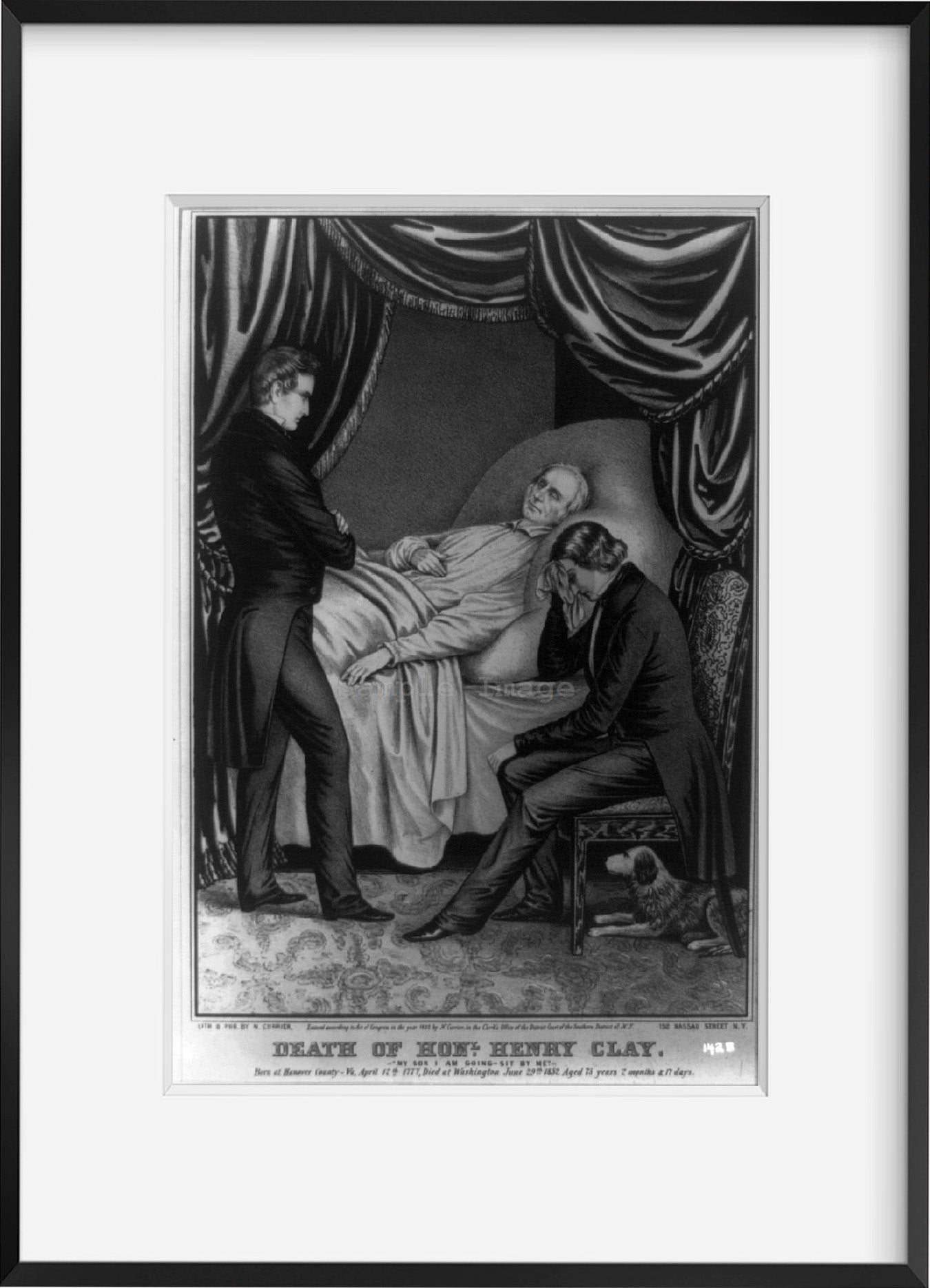 1852 Photo Death of Honl. Henry Clay: "My son i am going-sit by me"