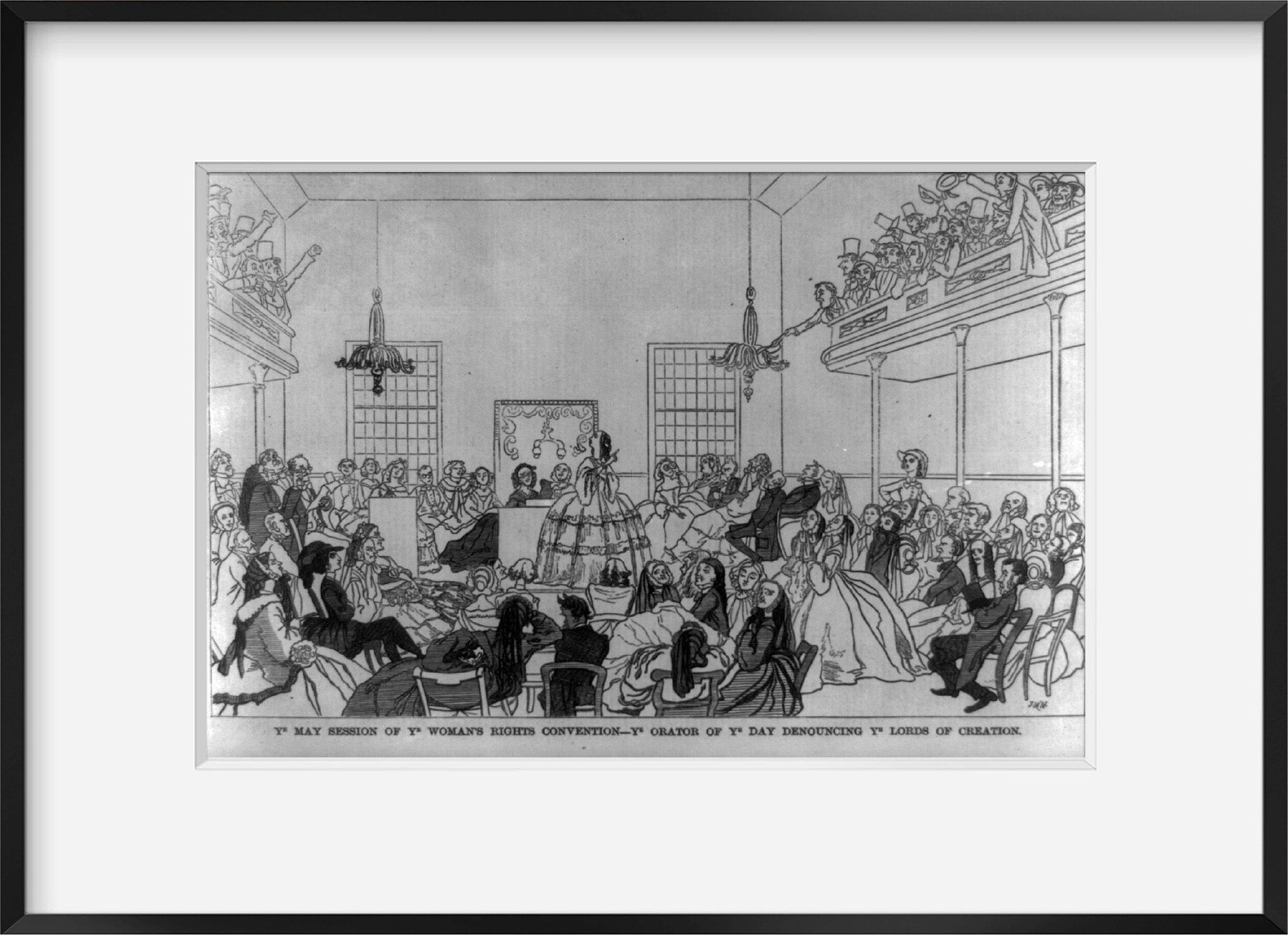 Vintage 1859 June. photograph: Ye May session of ye woman's rights convention -