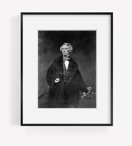 Photo: Samuel F.B. Morse, with left hand on a telegraph c1850