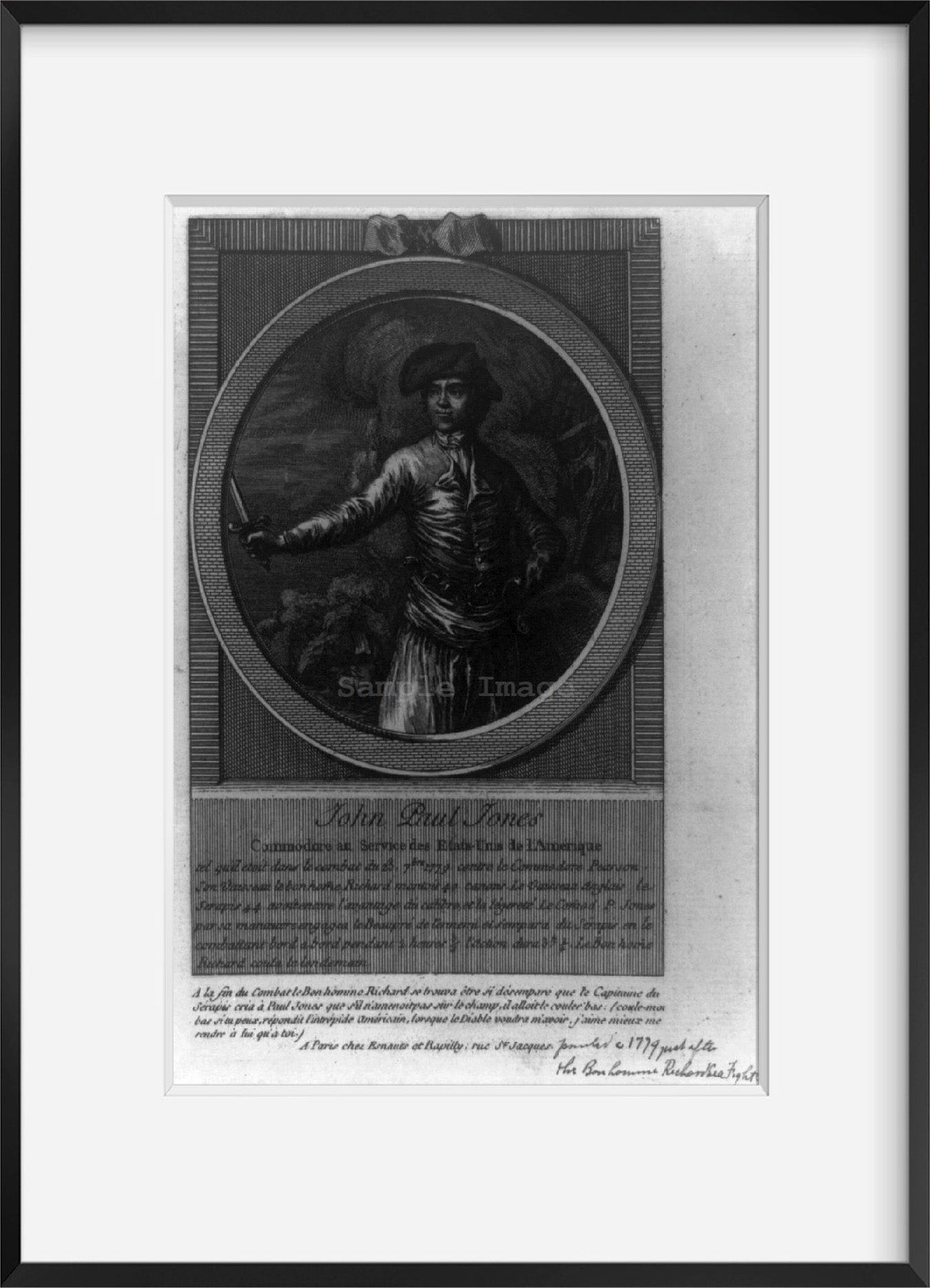 1780 Photo John Paul Jones, commodore au service des Etats-Unis de l'Amérique Pr