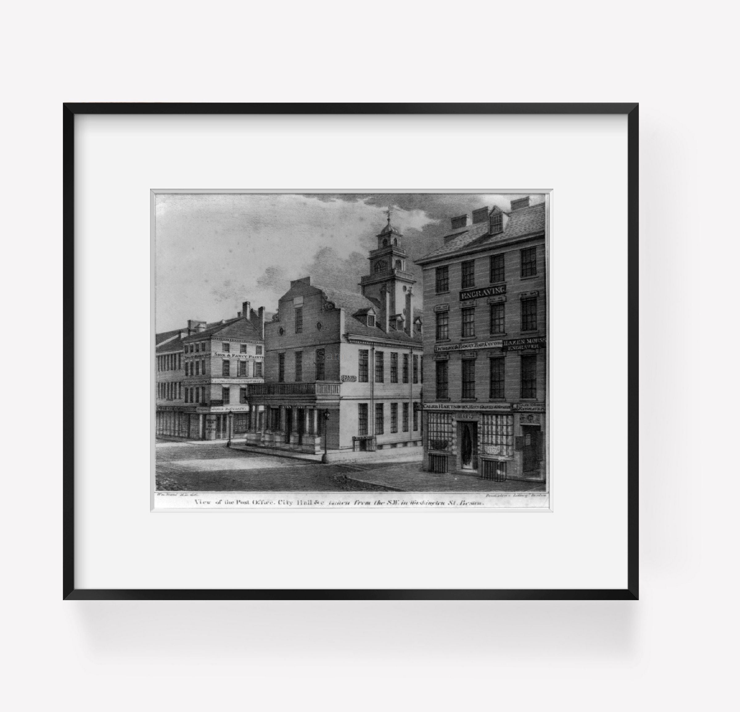 Vintage no date recorded on shelflist card photograph: View of the post office,