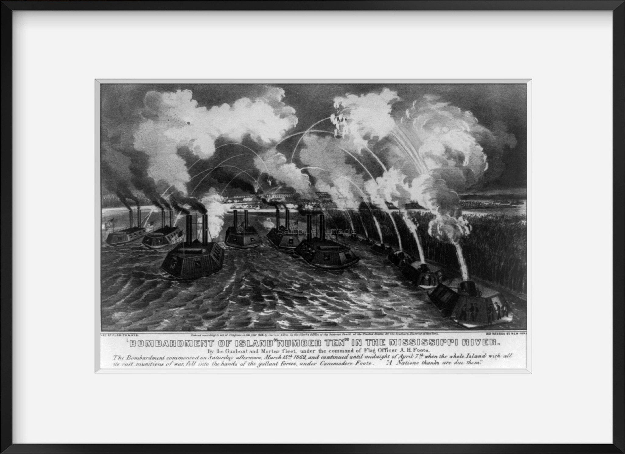 Photo: American Civil War, Bombardment, Island Number Ten, Mississippi River, Foote,