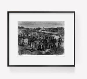 Photo: Fall in for Soup, American Civil War, Soldiers, Eating, c1876, Covered Wagons