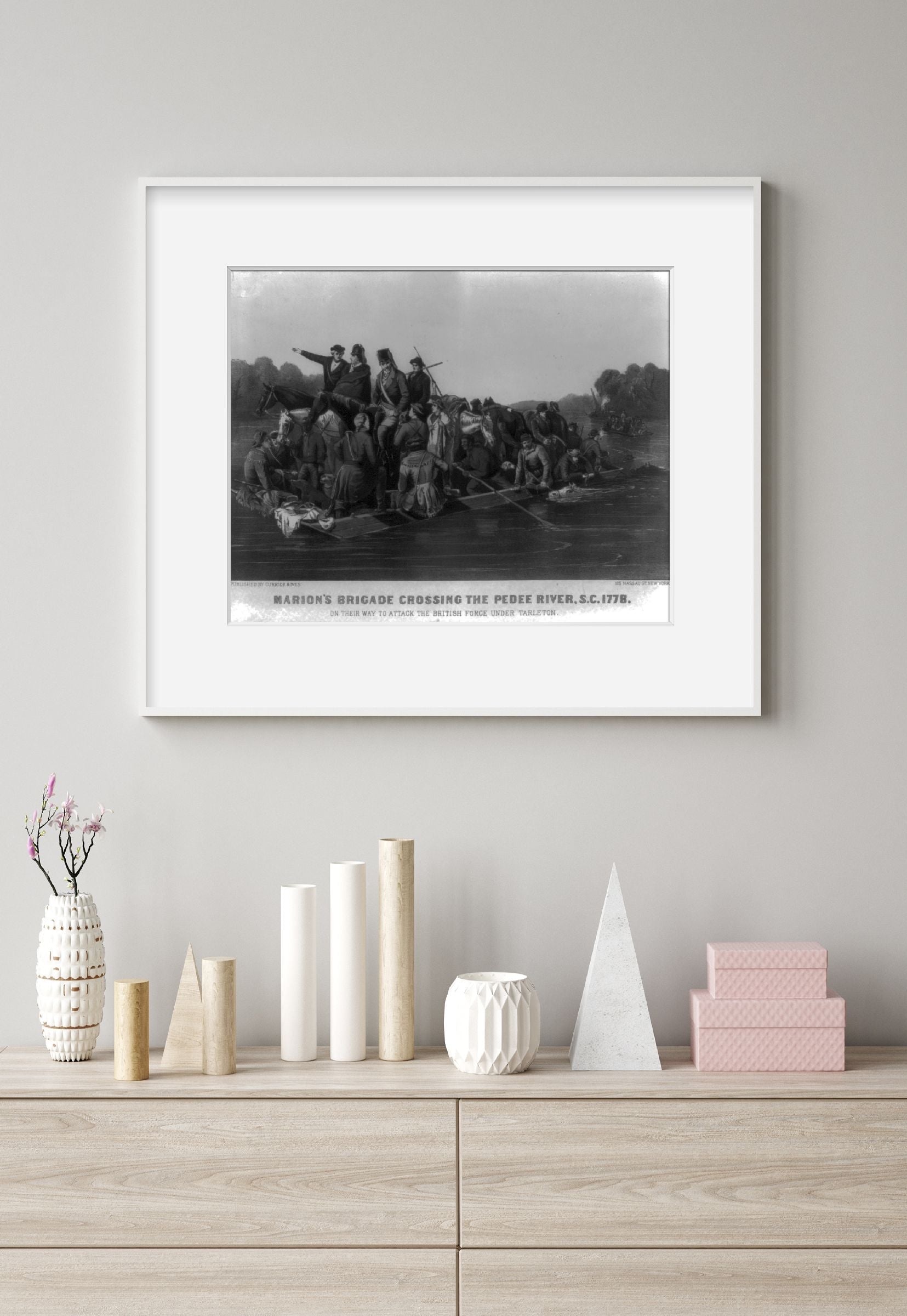 1840 Photo Marion's brigade crossing the Pedee River, S.C.. 1778. On their way t