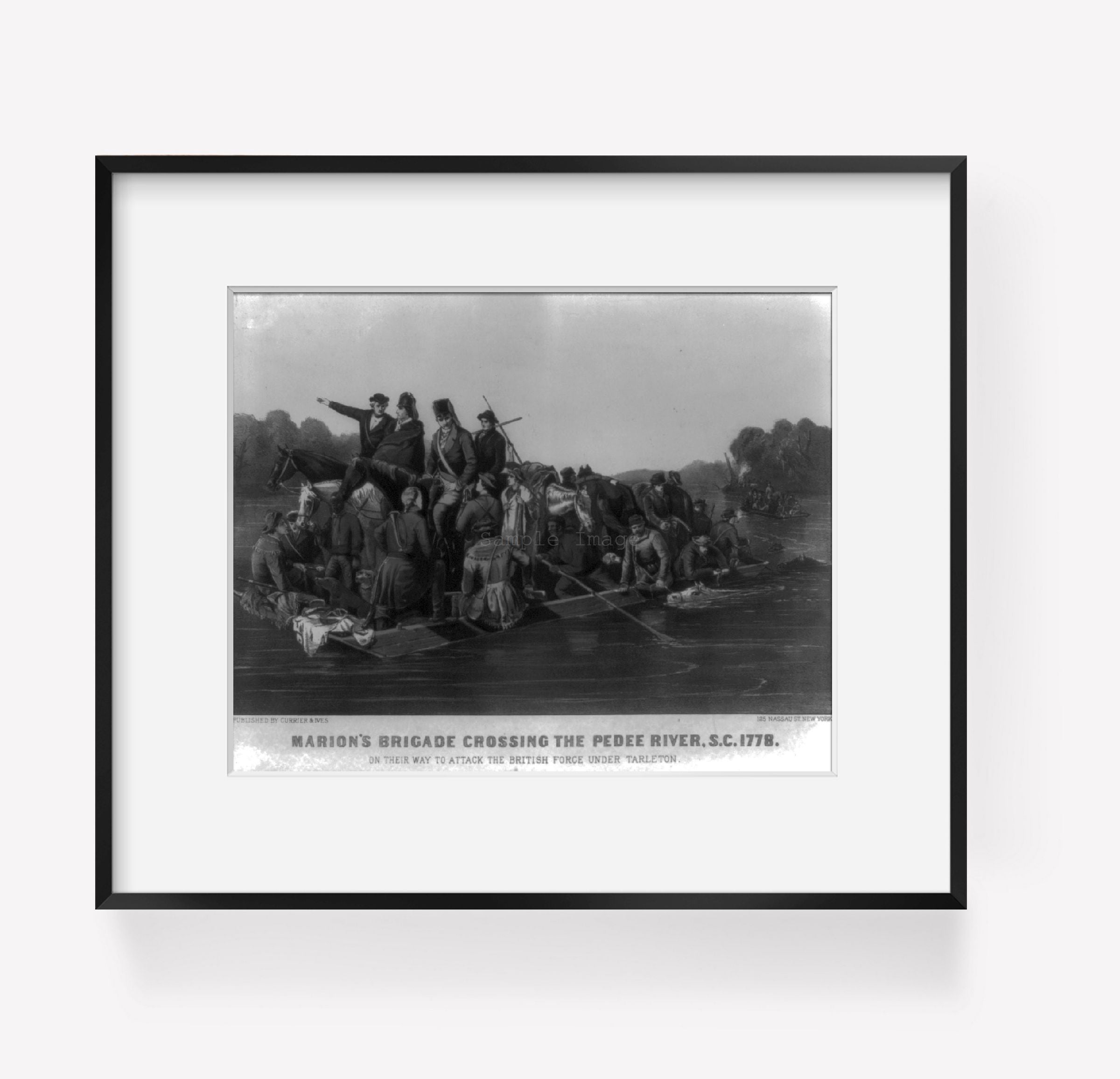 1840 Photo Marion's brigade crossing the Pedee River, S.C.. 1778. On their way t