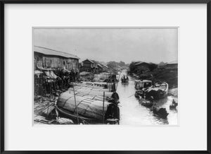 Photo: Photographic View of Thailand, 1890-1923, Canal Scene, Southeast Aisa, boats