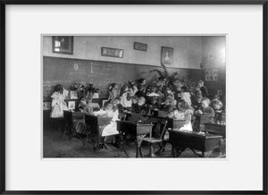 Photo: A class in flowers, 6th Division, Education, Washington, DC, 1899?, desks, chalk
