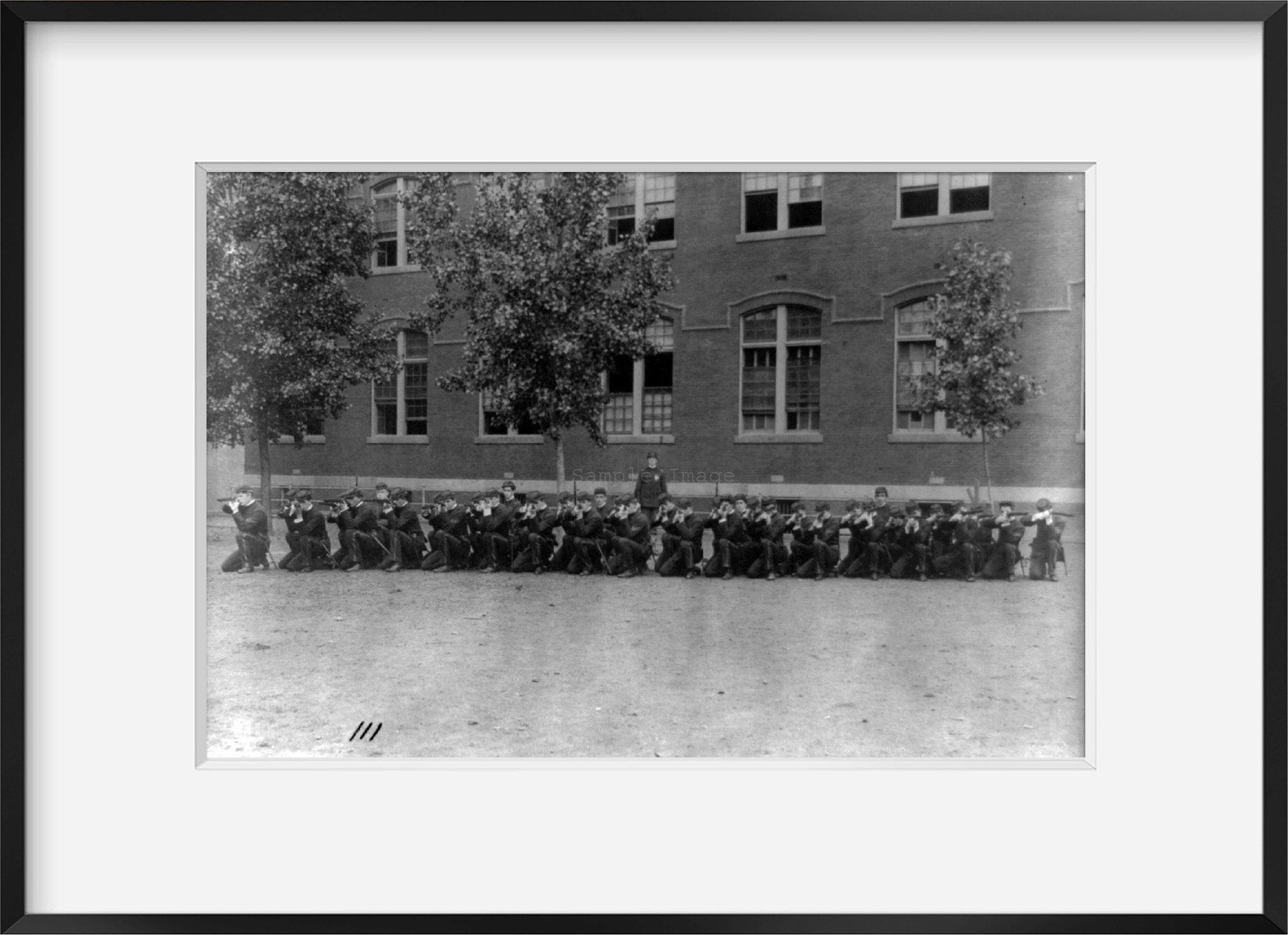 Vintage 1899? photograph: Uniformed cadets, Central High School Subjects: Educ
