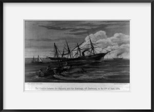 Photo: Combat between Alabama & Kearsage, Cherbourg, June 1864, Naval Warfare