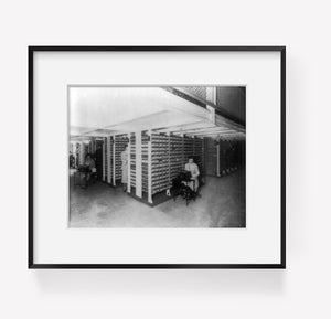 Photo: Temporary quarters on Deck D, National Union Catalog Office, Library of Con