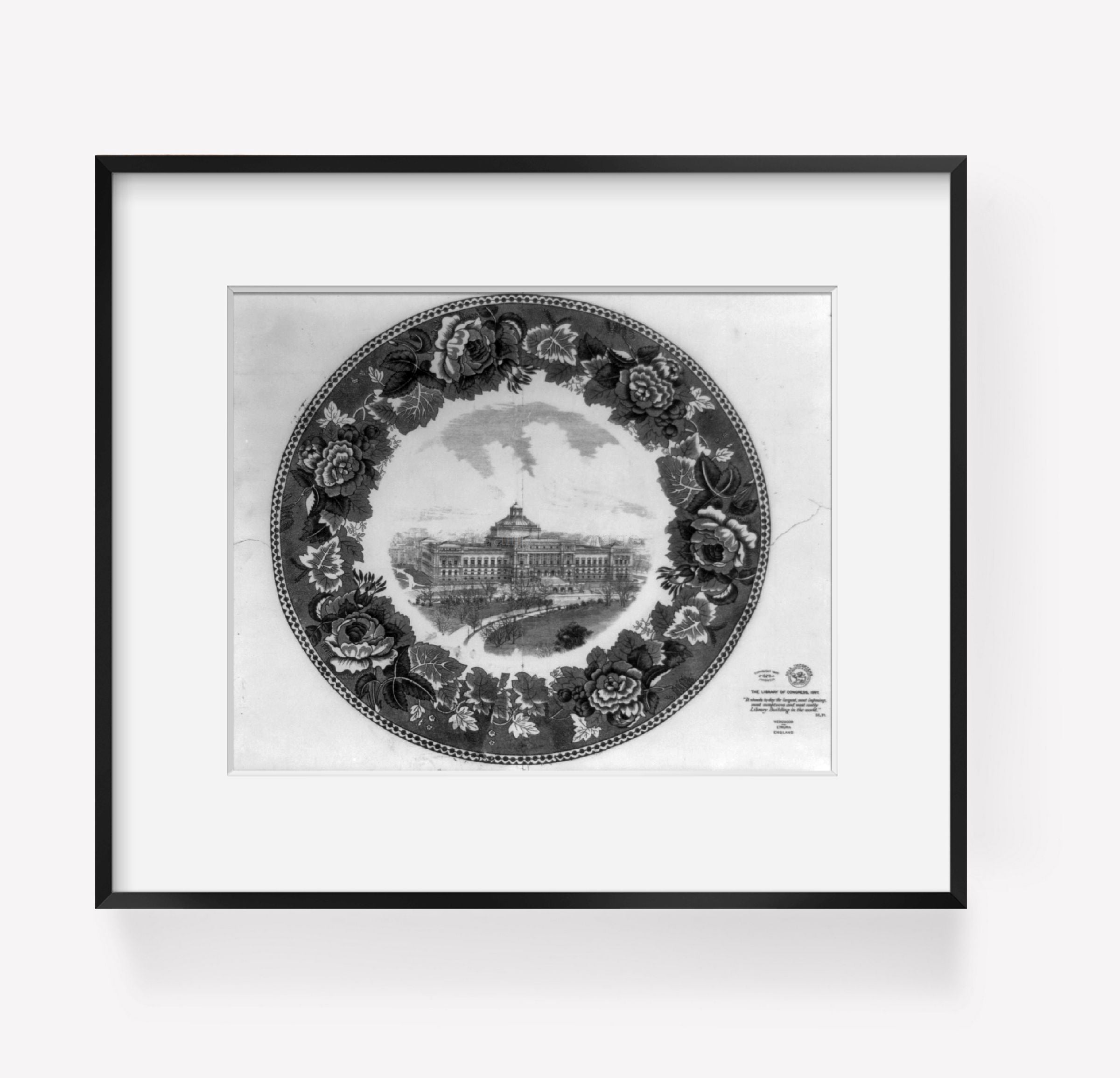Vintage c1900 photograph: Wedgewood plate design for Library of Congress, Washin