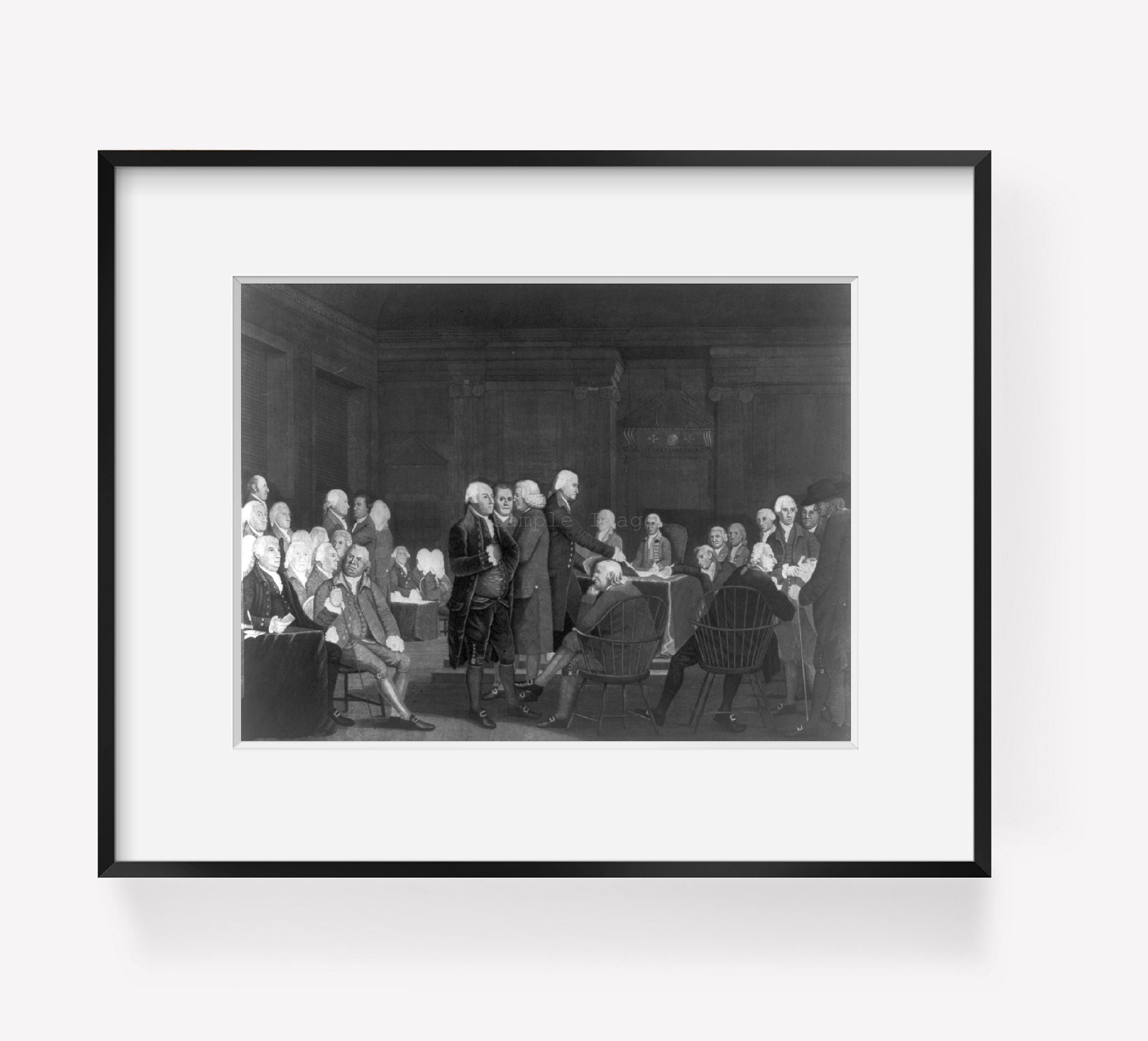 Photo: Congress voting the Declaration of Independence . | Vintage Black & White