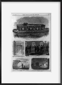 Vintage 1865 photograph: Coffin containing the remains of President Lincoln; Sma
