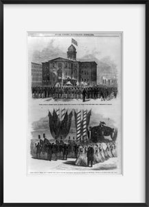 Vintage 1865 photograph: Funeral service of President Lincoln, at Chicago, May 1