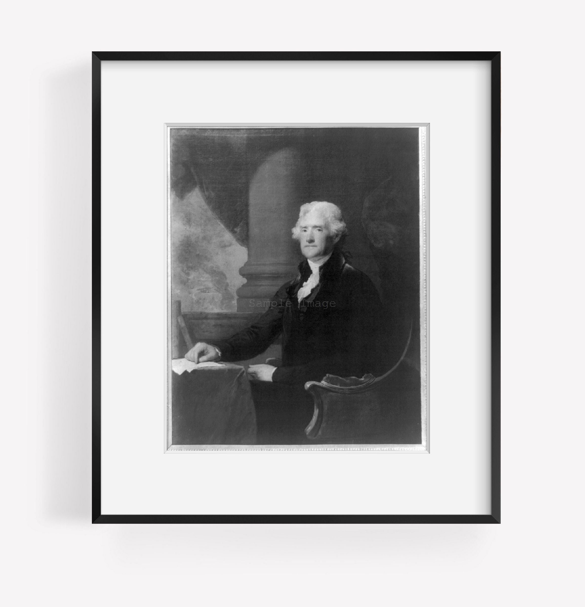 Vintage c1898. photograph: Thomas Jefferson, three-quarter length portrait, seat