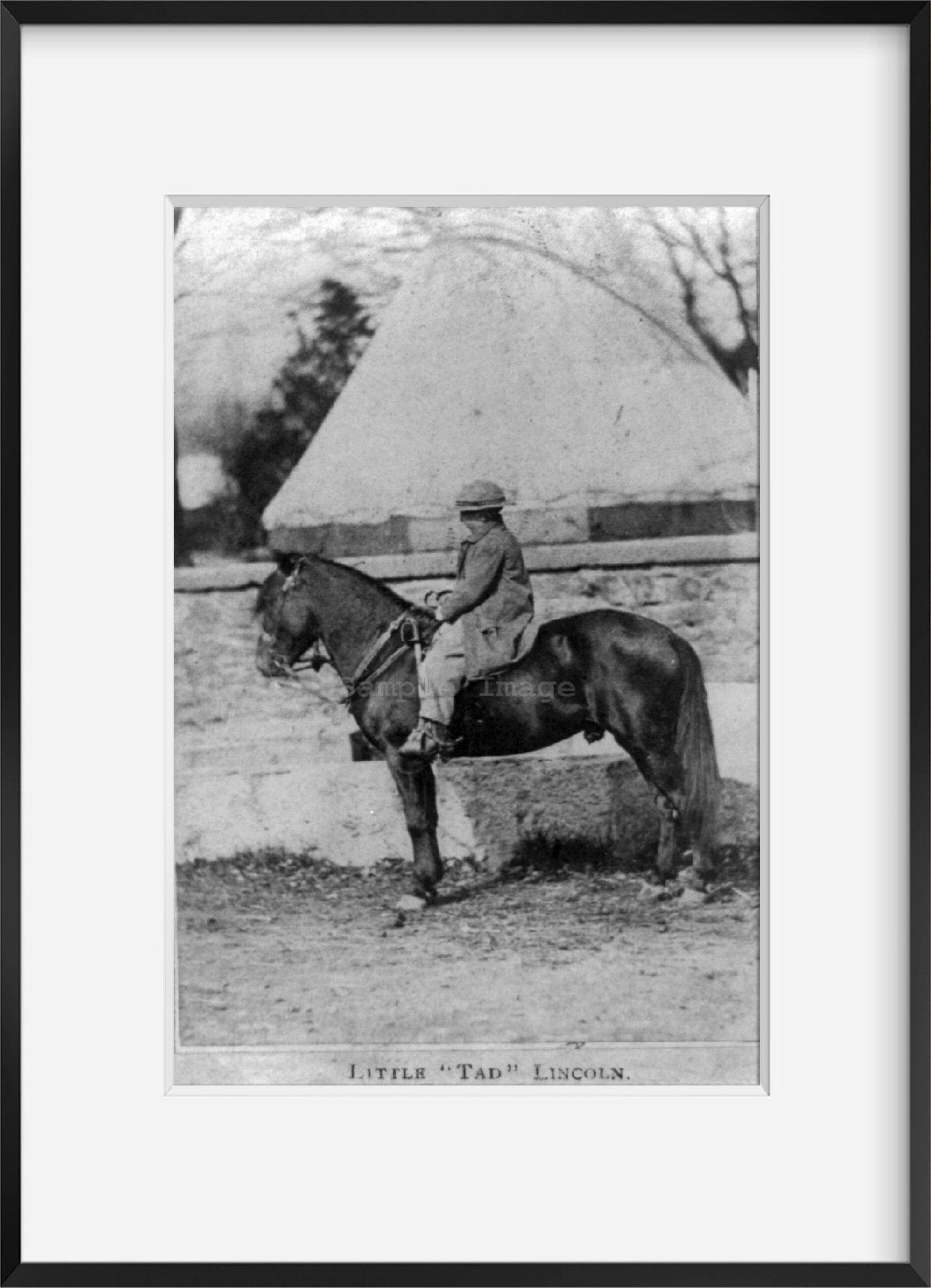1902 Photo Little "Tad" Lincoln a side view of Thomas "Tad" Lincoln sitting astr