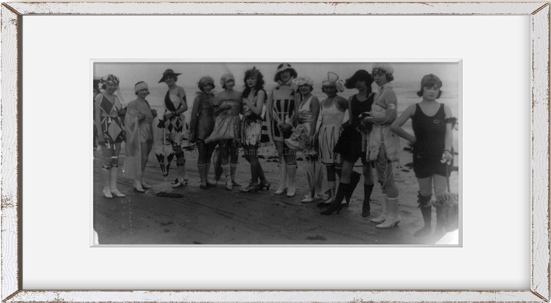 Photo: Prize winners, bathing girls revue, Galveston, Texas, TX, c1929, Costumes, Beach