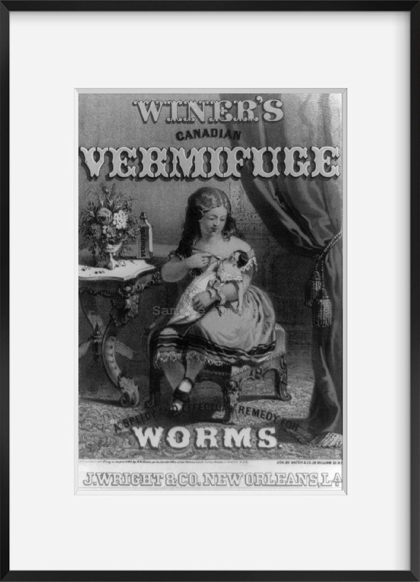 Vintage c1860. photograph: Winer's Canadian vermifuge a speedy and effective rem
