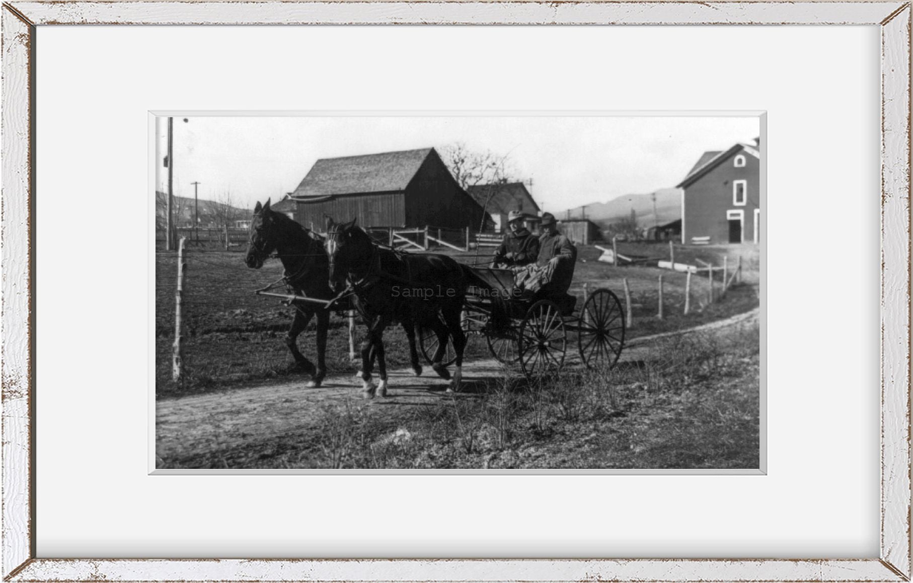 Photo: Travelling by a two-horse buggy, Boise, Idaho, Ada County, c1911, Transportati