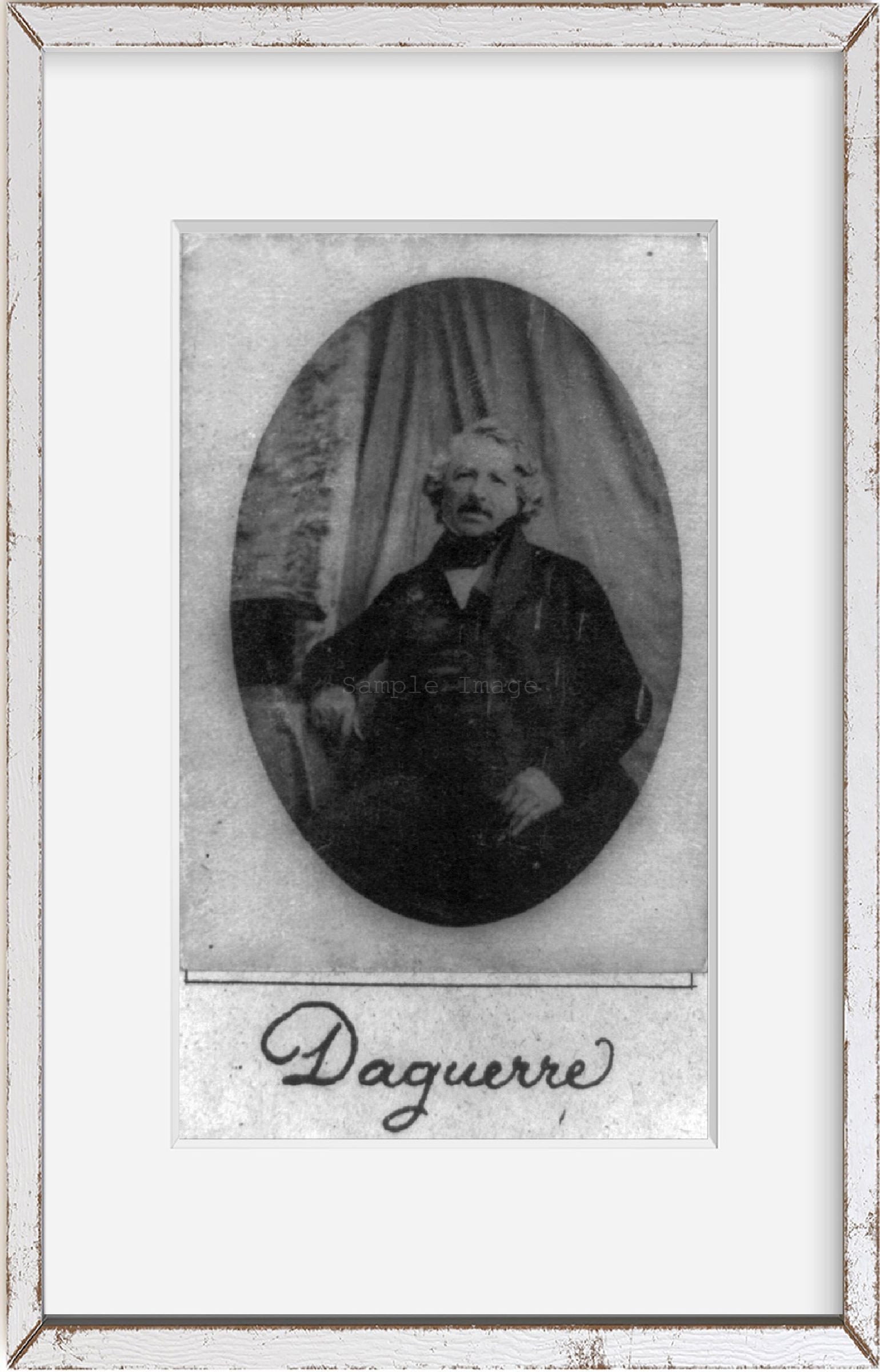 Photo Louis Jacques Mandé Daguerre Portrait, half figure, facing front. Reproduc
