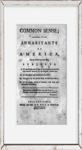 Photo: Common Sense, Thomas Paine, 1776, Inhabitants of America