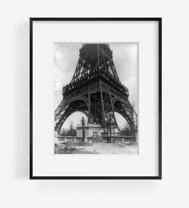 1887 Photo Eiffel Tower lower section of Eiffel Tower and unconstructed plaza be