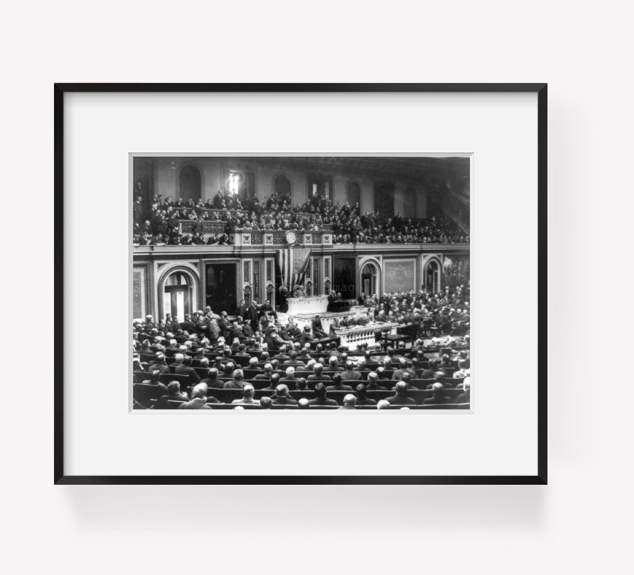 Vintage 1916 Feb. 26. photograph: Wilson addressing joint session of Congress